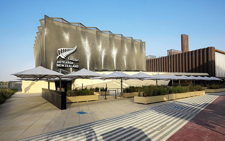 Dubai Expo 2020 NZ Pavilion Shadowspec Umbrellas||NZ Pavilion Virtual Tour|